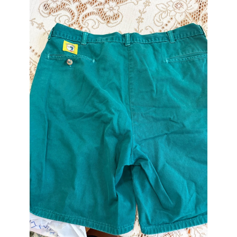 Duck Head Mens Vintage Pleated Chino Shorts‎ Green Cotton Twill unsized